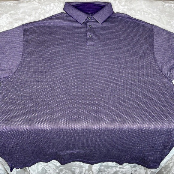 Jos. A. Bank Leadbetter Golf Men's Purple Argyle Short Sleeve Polo Shirt 2XLT - Picture 2 of 9